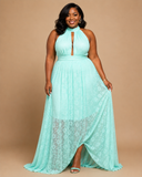 Celeste Lace Halter Maxi Dress