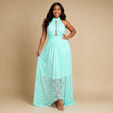Celeste Lace Halter Maxi Dress